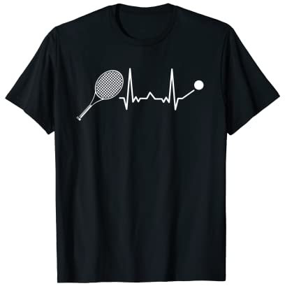 Tennisschläger mit ECG Pulse für Tennis T-Shirt