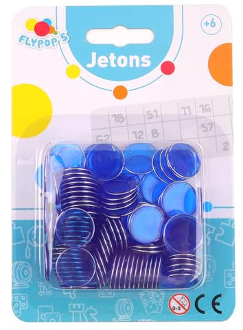 FLYPOP'S - Magnetische Jetons - Lotteriespiel - 141122LIN - Zufällige Farbe - Kunststoff - 2 bis 6 Spieler - Gesellschaftsspiele - Lotto - 23 cm x 14 cm - Ab 6 Jahren.