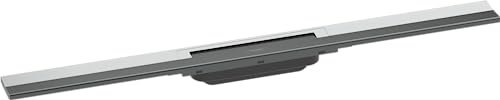 hansgrohe Fertigset Duschrinne RainDrain Flex, Abflussrinne 800mm, Bodenablauf Dusche kürzbar, Chrom