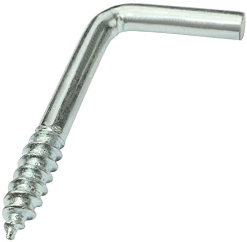 AERZETIX - C58010 - Juego de 25 Escarpias para atornillar en forma de L Ø4x31mm - gancho con tornillo autorroscante - en acero galvanizado - color plata