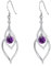 Qings Orecchini Pendenti Pietre Portafortuna Orecchino Gemma Viola Solitario, Argento 925, Compleanno, San Valentino, Regalo per Donna