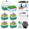 Seed Starter Tray with Grow Light, 60 Flexible Cells 5 PCS Seed Starter Kit, Reusable Seedling Starter Trays with Humidity Dome & High Lid, Germination Trays for Indoor Greenhouse Seed Starter