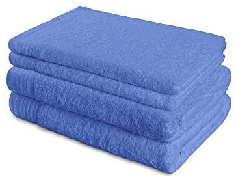 SABANALIA - Toalla Rizo Americano 600 grs, 100% algodón, Alto Grosor, Sorprendente Capacidad de Secado, Gran Capacidad para Absorber Agua, Pack-2 Lavabo 50x100-2 Ducha 70x140, Lavanda