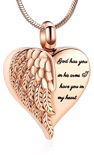 Minicremation Einäscherung Herz Urne Halskette Asche Schmuck für Frauen Männer Keepsake Anhänger Memorial Locket Asche Halter (Rose Gold)