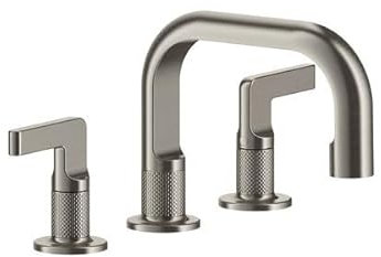 Gessi Inciso- 3-Loch-Waschtischarmatur mit Auslauf H=59 mm x Ausladung 140 mm, für Unterbau-Waschbecken geeignet, ohne Ablaufgarnitur, 58012, Farbe: Finox Optik