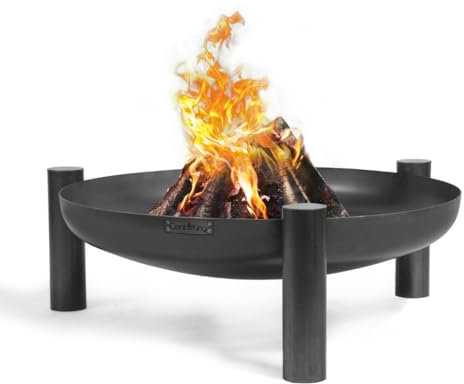 Cook King Palma Feuerschale Ø100cm - BBQ Feuerschalen für den Garten - Feuerstelle Outdoor & Feuertonne - Terrasenofen aus Legierter Stahl - Feuerkorb für den Garten - Mit Füße - 100x100x30cm
