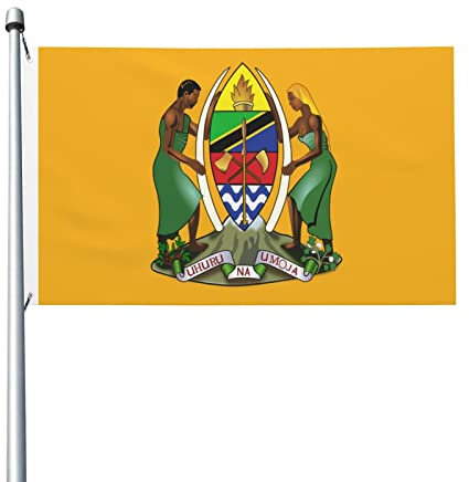 Wappen von Tansania 3 x 5 Fuß Flagge aus Polyester – langlebige dekorative Flaggen für den Außenbereich