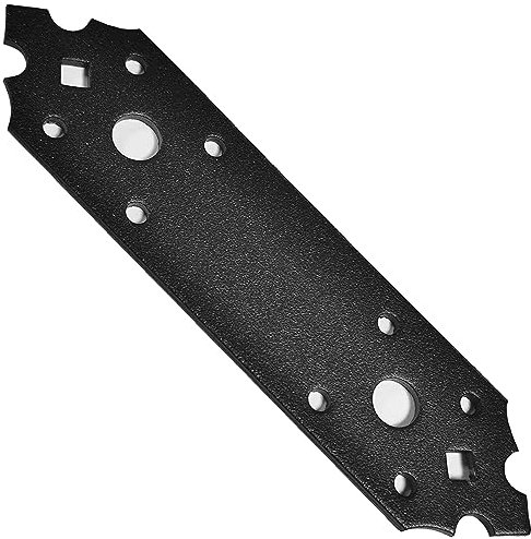 10x Black Decorative Metal Flat Mending Connecting Joining Plates Mending Fixing Heavy Duty Powder Coated Ornamental Timber Wood Repair Steel Sheet Brace Brackets 6 x 1.5 (160 x 40 x 2.5mm)