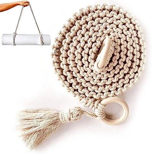 Luxylei Yogamatten-tragegurt, Makramee-Design, Yogamattenträger, Quasten-Crossbody-yogamattengurte Zum Tragen, Passend Für Alle Mattengrößen