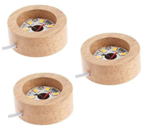 HOMSFOU 3st Kristallkugel-lampenfassung Beleuchtete Kugelkugeln Glaskunst Glasbausteine zum Basteln Mit Loch Kristalllichtbasis Usb-holzdisplay Anzeige Led Schreibtischlampe Chassis