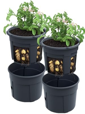 Tymar Lot de 2 pots pour pommes de terre - Tour de pommes de terre - Pour balcon - Diamètre : 40 cm