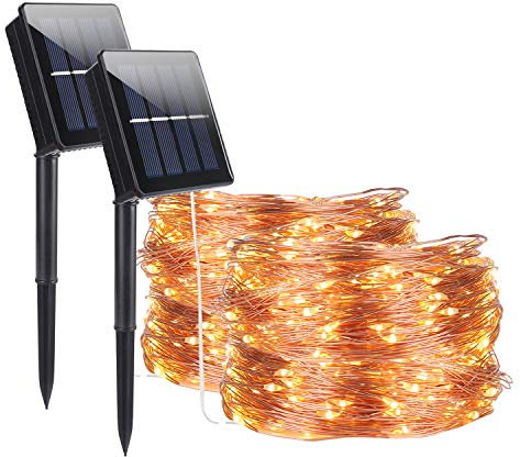 ALED LIGHT Catena Luminosa Solare Esterno, 320 LED 32M Impermeabile Luce a Energia Solare con 8 modalità, IP67, Filo di Rame Luci LED per uso interno ed esterno, terrazze, giardini