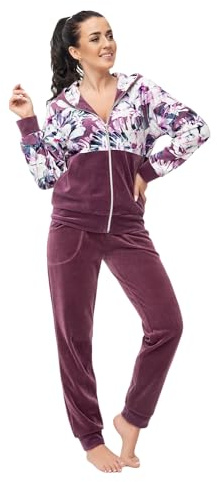LEVERIE Tuta da Ginnastica Donna a due pezzi giacca e pantaloni in cotone, Made in EU