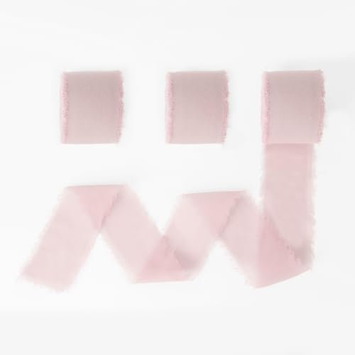 Chiffonband Rosa Schleifenband Rosa für Gastgeschenke 3 Rollen 40mm x 18m Geschenkband Geschenkband Satinband Rosa Schleifenband Gastgeschenke Altrosa Organzaband Rosa