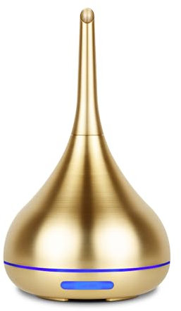 Aerosoul® Diffuseur Huiles Essentielles 100ml, Diffuseur Ultrasonique D'huile Essentielle Design Élégant, USB, Auto-Off, Brouillard 6h, Diffuseur Aromatherapie, Plastique Aspect Or