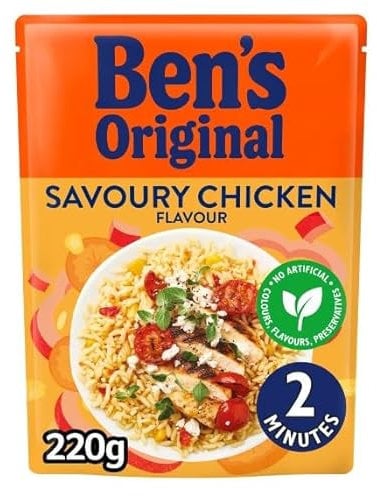12 x Original Golden Vegetable Microwave Rice 220g Delicious Tasty And Twisty Treat Gift Hamper For Birthday,Christmas,Easter