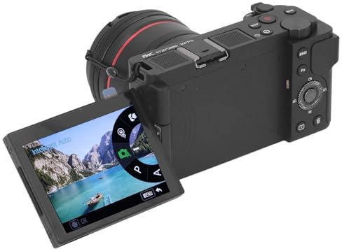 „5K-Digitalkamera, Kamera mit 64 MP, 12-fachem Optischen Zoom und 3,2-Zoll-Touchscreen, WDR-Stabilisierung für Reisefotografie“