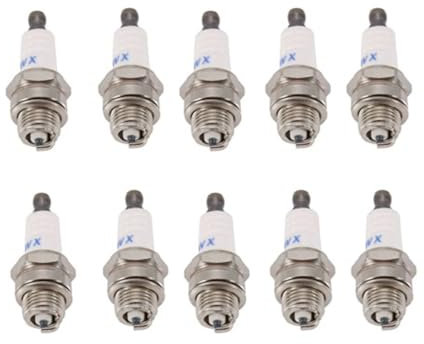 Candele L7TC BR2LM da 10 pezzi compatibili con motori tosaerba 55 mm x 22 mm