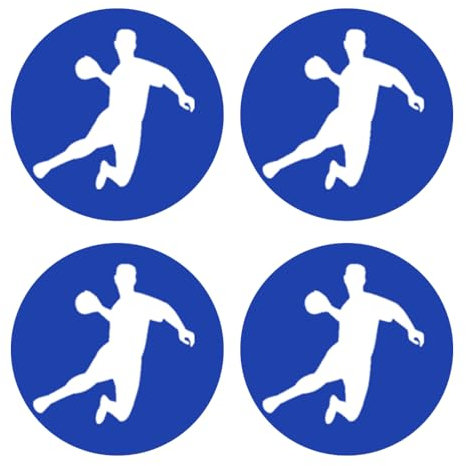 Sammys Shirt Store Handball Spieler Handballer Kennzeichen-Vinyl-Aufkleber 4Stück für EU-Kreis