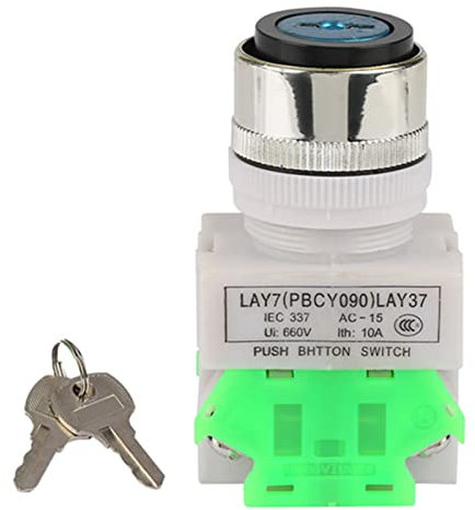 Interruptor con Llave de 3 Posiciones 2NO + 1NC Montaje de 22 Mm LAY37-20Y/31, 100% Nuevo y de, con 2 Llaves para