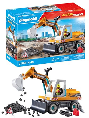 PLAYMOBIL | Action Heroes | Grande excavadora | Jouet pour Enfants | Set d'excavatrice | Jouet pour Enfants à partir de 4 Ans | 71749