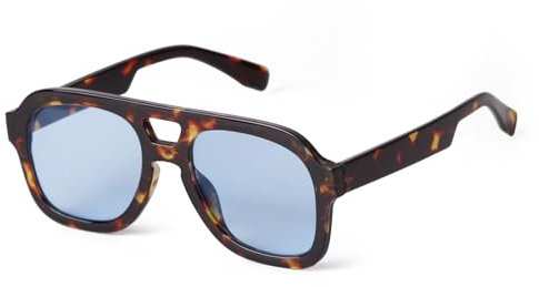 ADEWU Pilot Sonnenbrille Damen Herren Retro 70er Jahre Vintage Große Sonnenbrillen Blaue Gläser UV Schutz