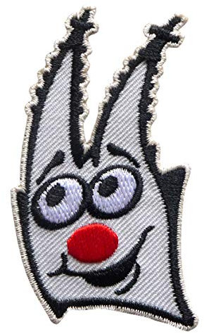 Bügelbild lustiger Domi 7x3,5 cm Kölner Dom Applikation Karneval Köln Aufbügler