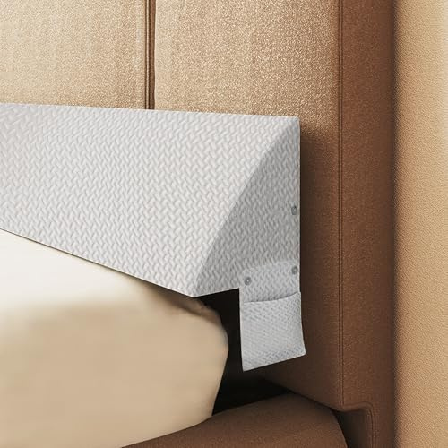 strusery Bettkeilkissen für Kopfteilspalte, hochdichtes Schaumstoff-Stützkissen, füllt 0–15 cm Platz zwischen Matratze und Kopfteil, ergonomisches Design für Komfort (Weiß, 120 x 25 x 15 cm)