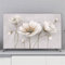 Hixingo Funda Antipolvo TV, Patrón Flor 3D Cubierta Television Interior 32-80inch Cubierta Antipolvo TV Elástico Funda Televisor Interior Protector de Televisión (Flor blanca,40-43inch)