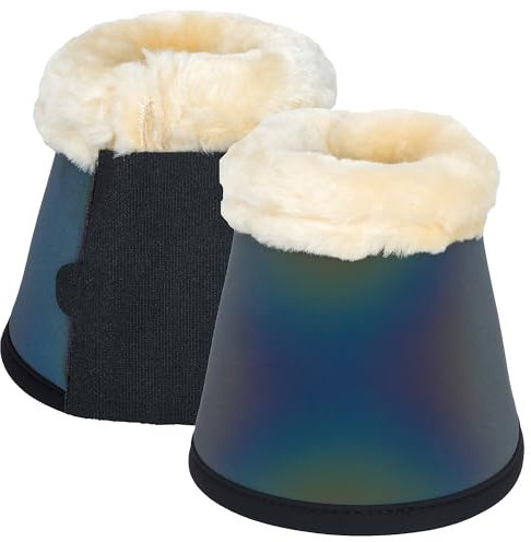 Start, campane per zoccoli in neoprene, protezione per zoccoli con bordo morbido in pelliccia, ammortizzanti e sfregamenti, campane per zoccoli con chiusura in velcro per allenamento e torneo (nero, M