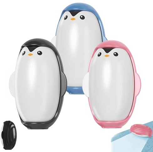 Fusselrolle Wiederverwendbar,Bootoow 3 Stück Pinguin Fusselrolle Wiederverwendbar Abwaschbar,Reusable Lint Roller Geeignet Für Haustierhaare, Geeignet Für Kleidung, Reisen Und Heimwerk