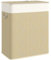 HOMCOM Panier à linge double 100 L, corbeille à linge sale en bambou avec couvercle, poignées en corde, doublure amovible pour salle de bain, chambre à coucher, buanderie, crème