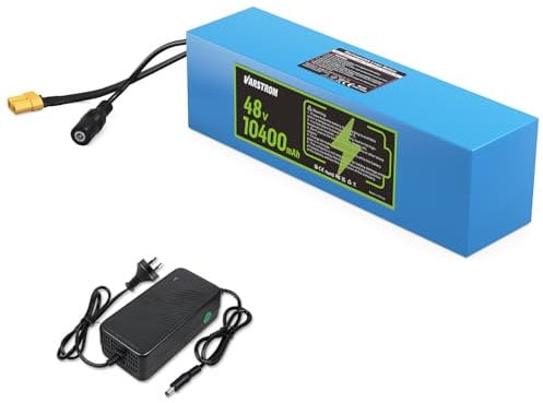 Varstrom 48V 10.4Ah Lithium Ebike Battery Electric Bike Battery 30A BMS Protection for 250W 500W 750W 1000W Bafang Ebike Conversion Kit & E-scooter with XT60 connector