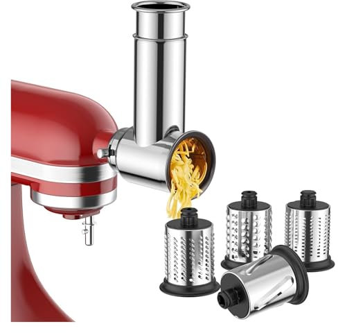 Stainless Steel Slicer/Shredder Attachment,Compatible For KitchenAid Stand Mixer, Salad Machine Vegetable Slicer, Salad Maker