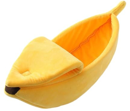 Warmes Höhlenbett für den Innenbereich, Cartoon-Bananenform, Versteck, Zelt, Haus, Welpen, kleine Hunde, Betten, Indoor-Katzenhöhle