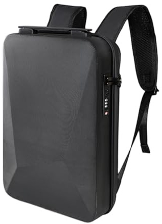 SWESEN Hard Shell Laptop Backpack for Men, Waterproof Laptop bag fit 17.3 Inch Commute Backpack, Tsa Business Commute Backpack,stylish Anti-theft Travel Backpacks USB Charging Port, Black