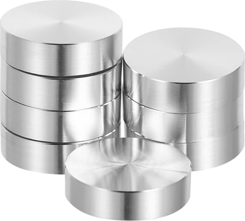 LIFKOME 8 Stück 8 Stück Aluminium Rundscheiben 3cm Metalladapter für Beistelltische Glasplattenhalter Runde Aluminiumplatte Möbelbeschlag für Glastisch