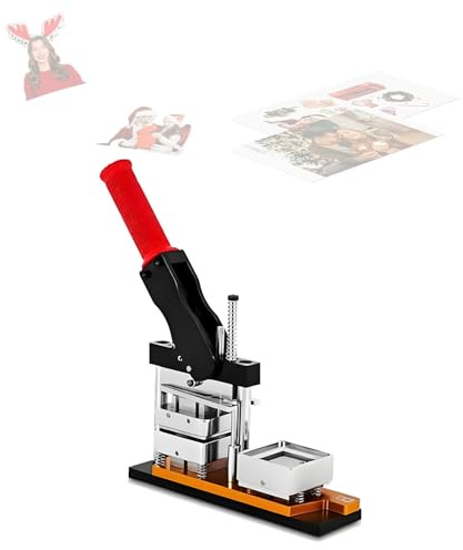 Pnpaea DIY-KüHlschrankmagnet-Pin-Maker-Maschine,Rechteckige DIY-Foto-KüHlschrankaufkleber-Pressmaschine,Mit Langem Hebelgriff,FüR Unternehmen, Schulen Machine-53 * 80mm