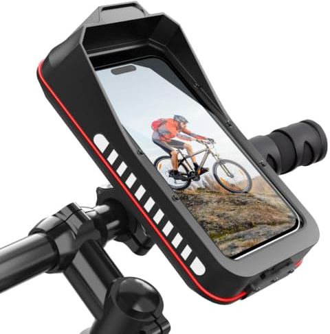 INF 1 PCS wasserdichte Motorrad-Handyhalterung für Lenker – Stoßfest, Schwarz, 4.0-6.7 Zoll, 22-32mm Lenker