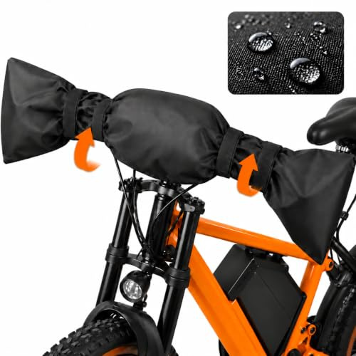 2er Pack Lenker Schutzhülle für E-Bike & Fahrrad - Wasserdicht Transportschutz Lenkerschutz für Heckträger & Dachträger - Universelle Fahrrad Lenkerabdeckung mit Klettverschluss, Schwarz