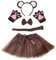 Petitebelle Stirnband Bowtie Schwanz Handschuhe Tutu 5pc Mädchen-Kostüm Einheitsgröße Braun Affe