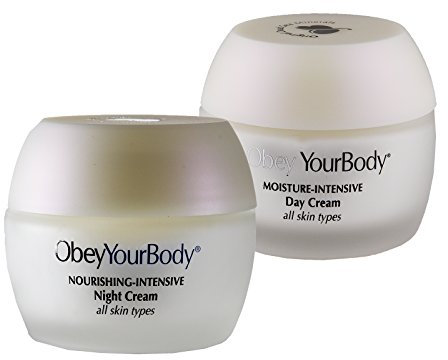 2 x Obey Your Body Tagescreme Cream Intensive Feuchtigkeitscreme SPF 15 und Night Cream im Set je 50ml Obeyyourbody Sparset