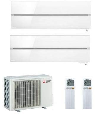 Climatizzatore Dual Split Inverter 9000 + 12000 Btu, Classe A+++/A+, Funzione Deumidificatore, Kirigamine MSZLN-VGB E1