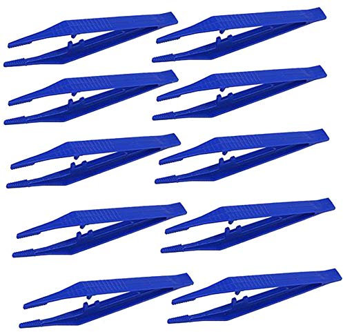 AMOYER 10pcs Perles Plastique Brucelles médicales jetables Petit brucelles Outils Forceps pour Artisanat Faire Couleur aléatoire