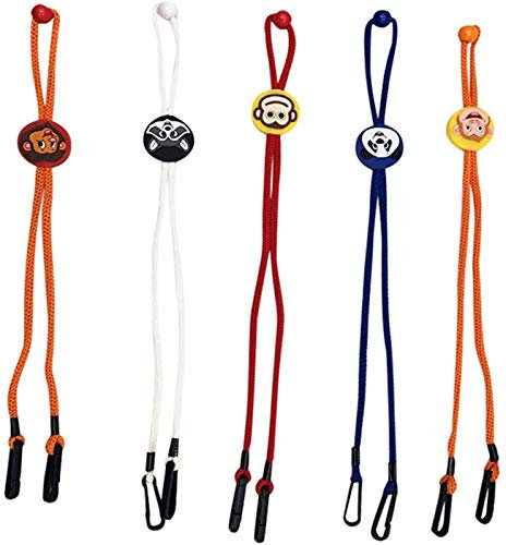 Youning Kinder Lanyard-Gesichts-Mundschutz Verstellbare Rope Einstellbar Brillenkette Ohrhalter Seil Verstellbare Neck Rope Bib Kette Lanyard Serviettenhalter Lanyard für Kinder, Studenten (5 Stücke)