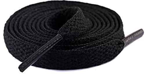 Knixmax Cordones Planos para Zapatos [1 Par] Cordones Duraderos para Botas de Senderismo y Trekking Zapatos,Negro 120cm