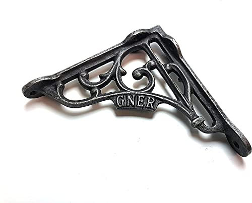 B&M - Cast Iron Wall Shelf Brackets from a Steam Railway Carriage (1 Pair) Supplied with fixing screws