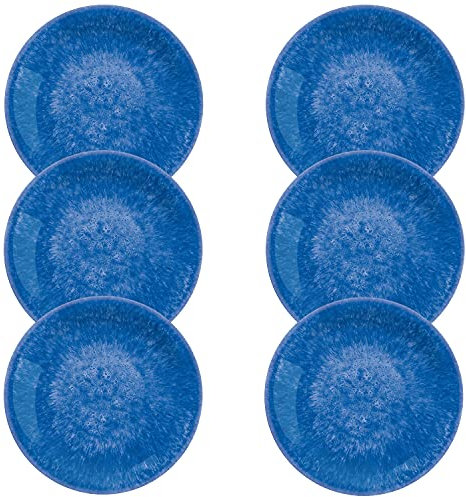 Bali Brights Dark Blue/Indigo Melamine/Plastic/BBQ/Outdoor Dinner Plate Set (6)