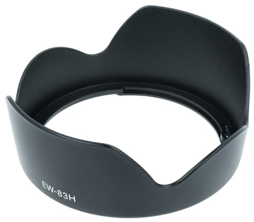 vhbw Paraluce compatibile con Canon EF 24-105mm f/4 L IS USM 77 mm obiettivo nero, plastica, tulipano, 10,7 cm