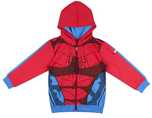 Marvel Spiderman Felpa per Ragazzo, Design Avengers, Vestiti per Ragazzi, Maglione di Cotone, Felpa con Cappuccio per Ragazzi, Regalo per Bambino e Adolescenti, Taglia 10 Anni